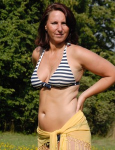 45 Year Old Milf Demi Sets Her Older Knockers Free in the Farmers Sphere