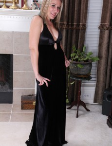33 Year Old Opportunity from  Onlyover30 Slides out of Her Elegant Black Dress